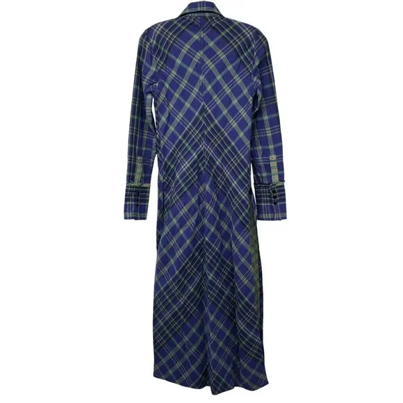 NEW Free People Ruth Long Button Front Shirt Dress Duster Jacket Purple Green - Picture 5 of 15